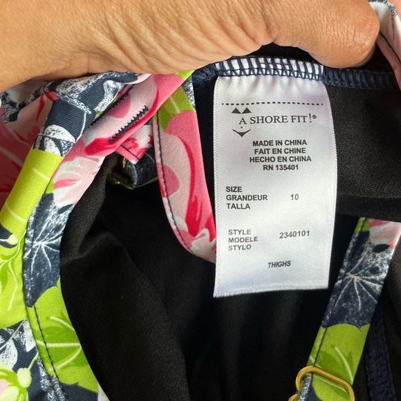 A SHORE FIT Women's Floral Swim Dress SZ 10 - Picture 4 of 6